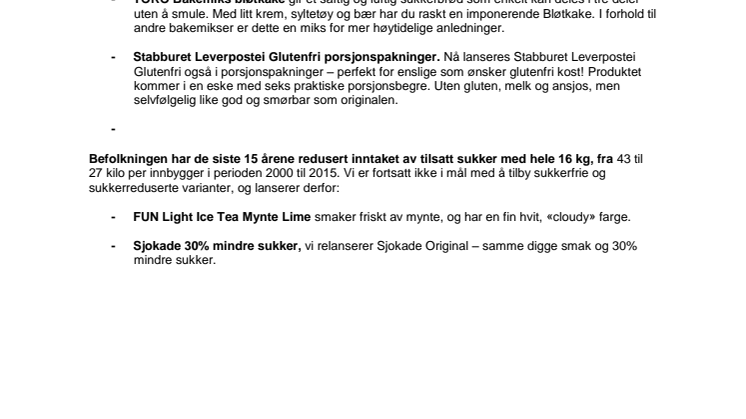 Nyheter fra Orkla Foods Norge våren 2017
