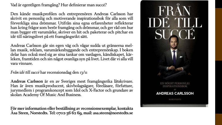 Från idé till succé - En högst personlig inspirationsbok av Andreas Carlsson