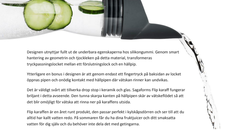 Sagaforms Flip Karaff kommer bli en starkt lysande stjärna på kökshimlen!