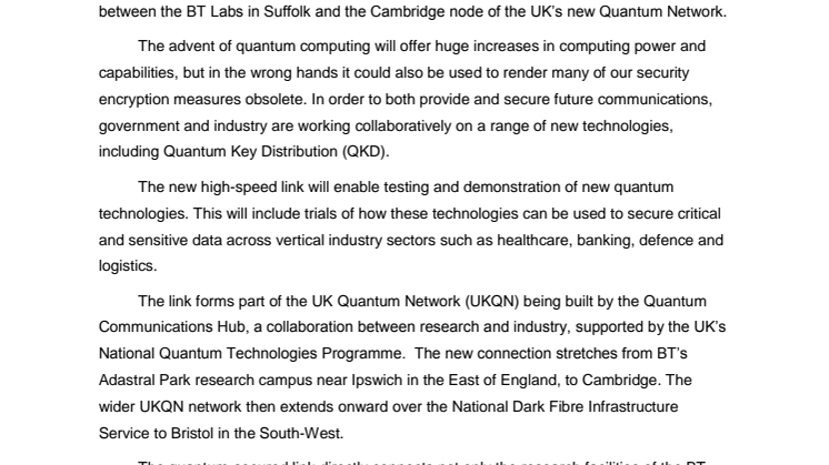 Testing begins on UK's ultra-secure Quantum Network Link (UKQNtel) between research and industry
