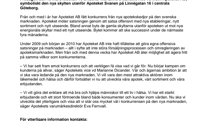 Göteborg: Nu går startskottet för Apoteket AB på den nya apoteksmarknaden