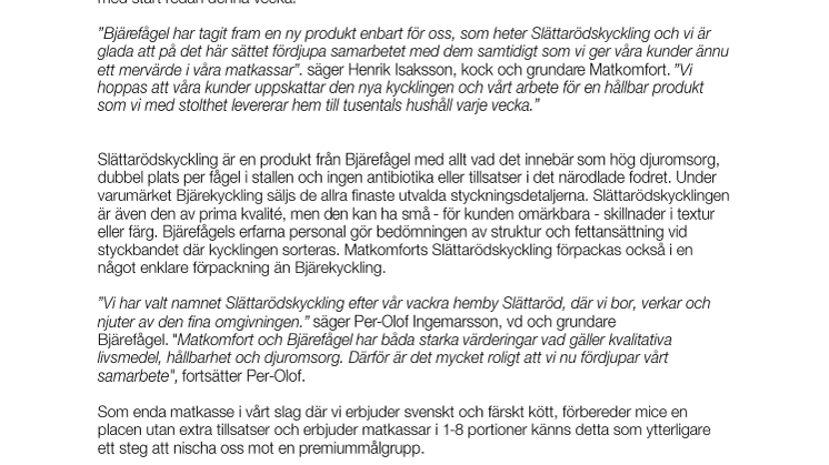 Matkomfort utökar samarbetet med Bjärefågel