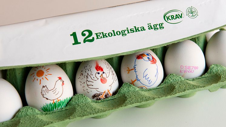 Ökad efterfrågan på KRAV-märkta ägg till påskbordet 
