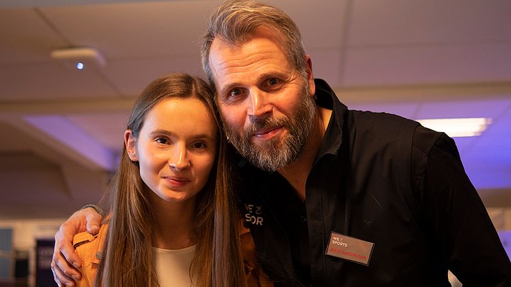 Initiativtagaren Ante Andersson tillsammans med sin dotter Ida, som är anledningen till att We & Sports startade. Efter en fem år lång kamp är Ida idag helt frisk från anorexia.