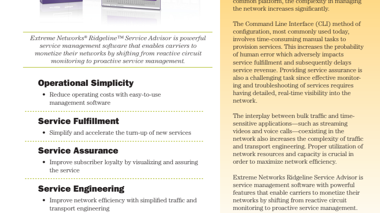Utförliga produktfakta om Ridgeline Service Advisor