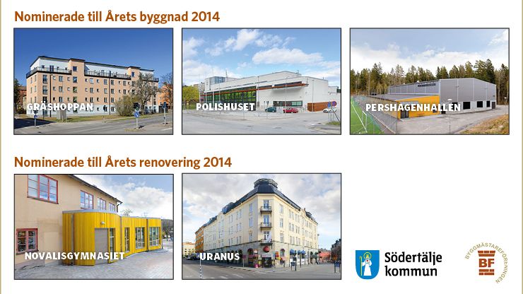 Fem nominerade uppmärksammar byggandet i Södertälje