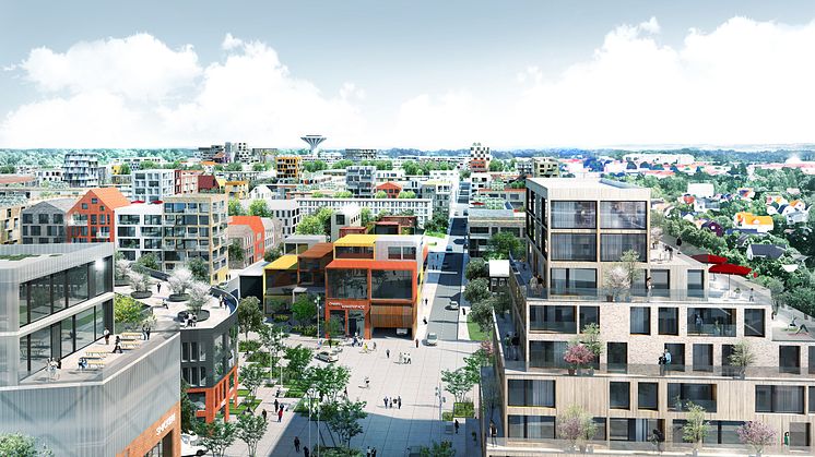 Visionsskiss för Holmen år 2040. Bild: Mandaworks