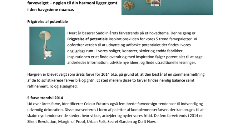 Årets farve 2014 fra Sadolin