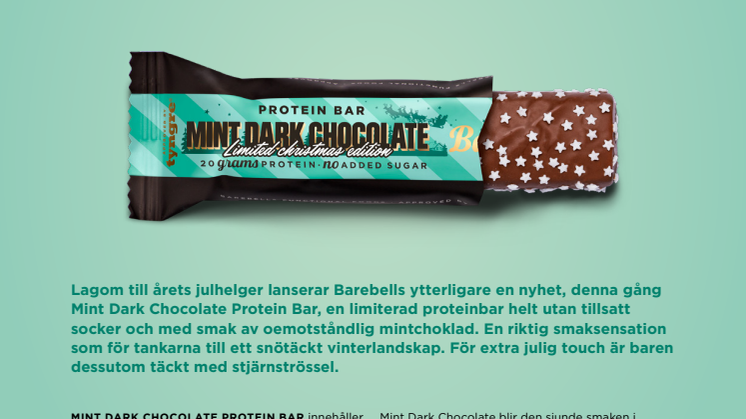 A Minty Christmas – Barebells lanserar proteinbar med vintrig mintchokladsmak