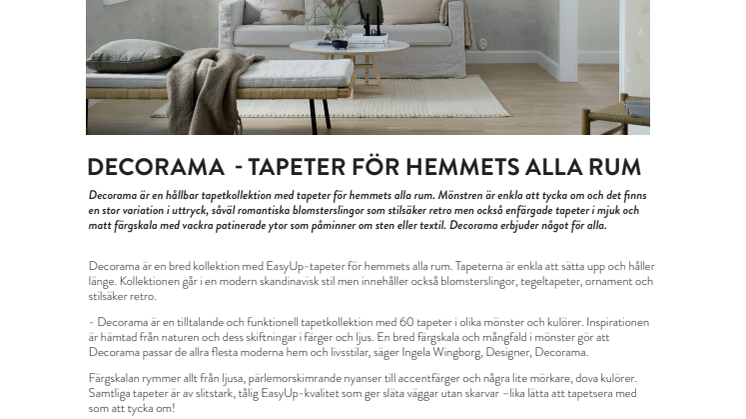 DECORAMA - TAPETER FÖR HEMMETS ALLA RUM