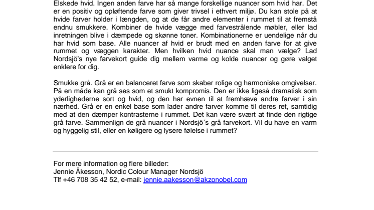 Elskede hvid, smukke grå – to nye farvekort fra Nordsjö