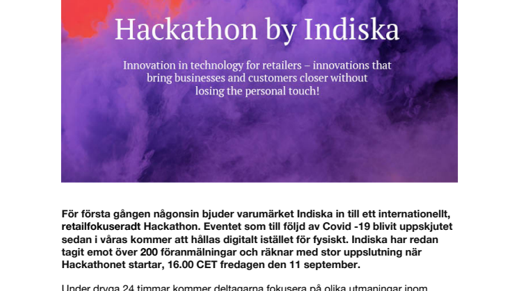 Över 200 deltagare när Indiska lanserar internationellt Retail-Hackathon