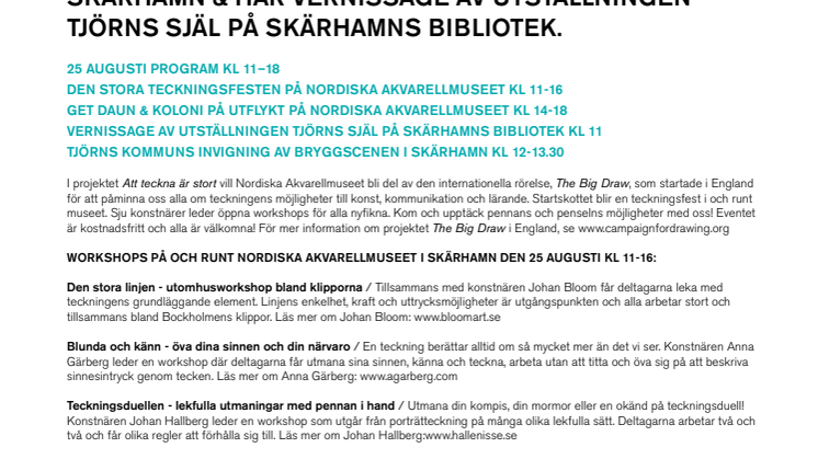 Den stora teckningsfesten Skärhamn / The Big Draw - första i Sverige!