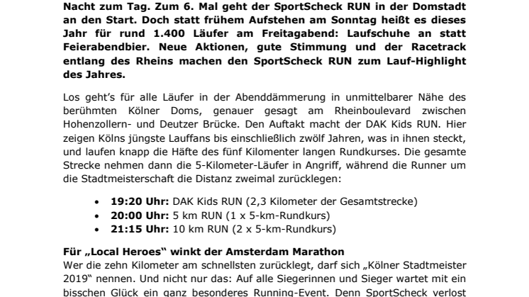 Kölle bei Nacht: Köln RUN wird 2019 zum Night RUN