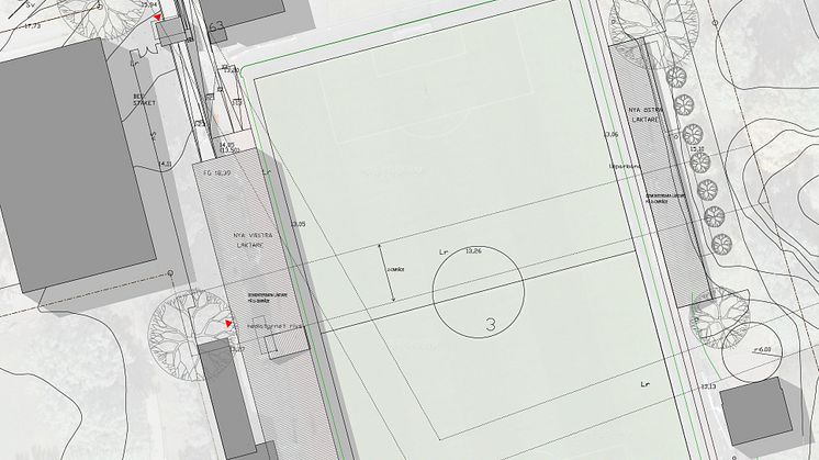 Situationsplan, nya läktare på Hammarby IP