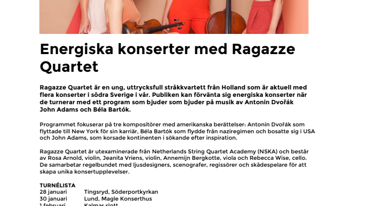 Energiska konserter med Ragazze Quartet 