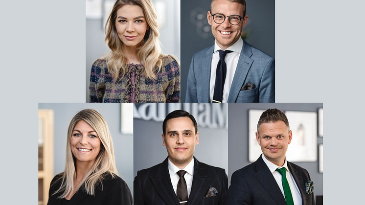 Emma, Einar, Therese, Filip och Jimmy. Linköpings mest rekommenderade mäklare.