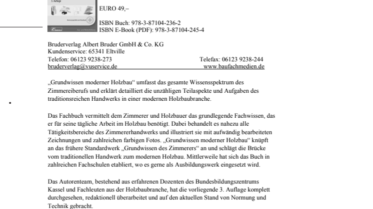Grundwissen moderner Holzbau