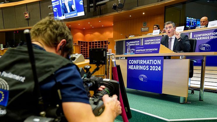 Confirmation hearing Apostolos Tzitzikostas. Foto – källa: EP. Fotograf Philippe BUISSIN.
