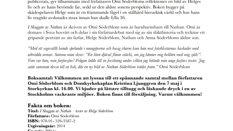 I Skuggan av Nathan - texter av Helge Söderblom