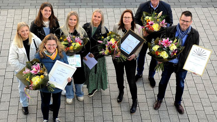 Årets pristagare 2020. Framgångsrika företag i fem kategorier hyllades av företagarföreningarna och Härryda kommun. Foto: Ulf Magnusson