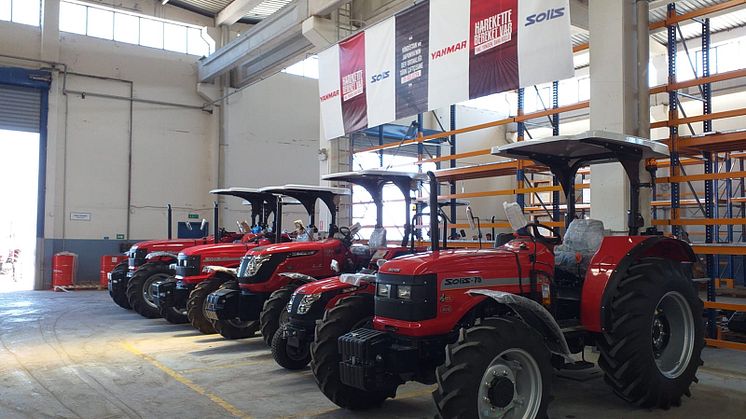 Solis tractors inside the Solis Traktör Sanayi A.Ş. tractor factory