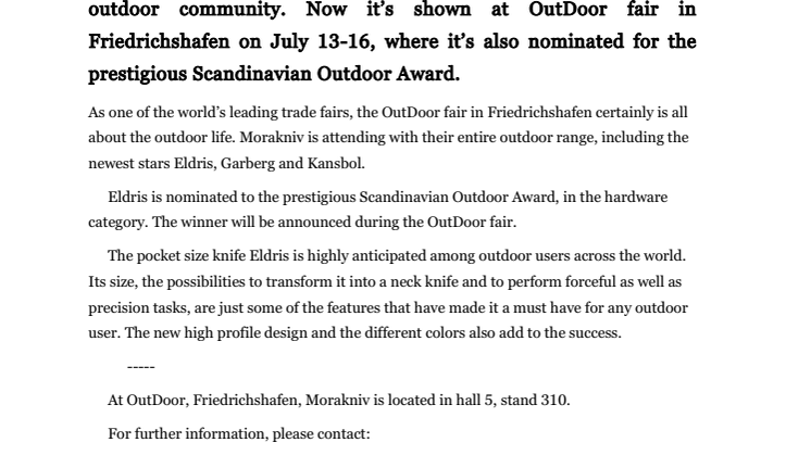 Eldris for the win at OutDoor