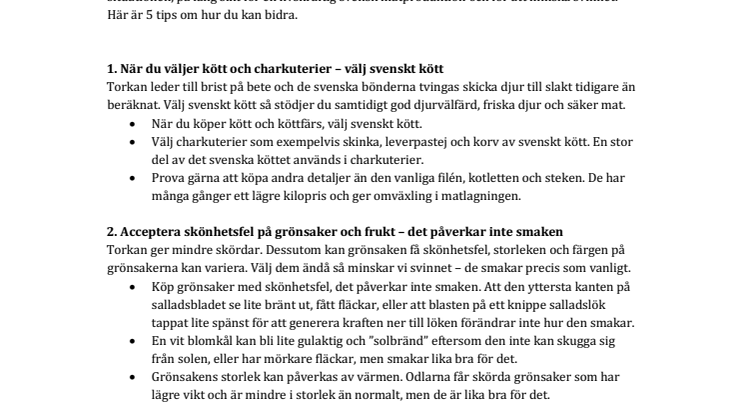 Sommartorkan - 5 tips om hur du kan stötta bönderna