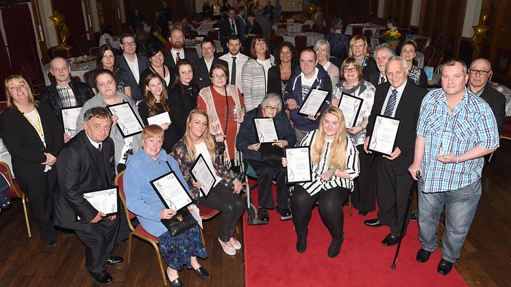The winners and guests at the 2016 awards. 