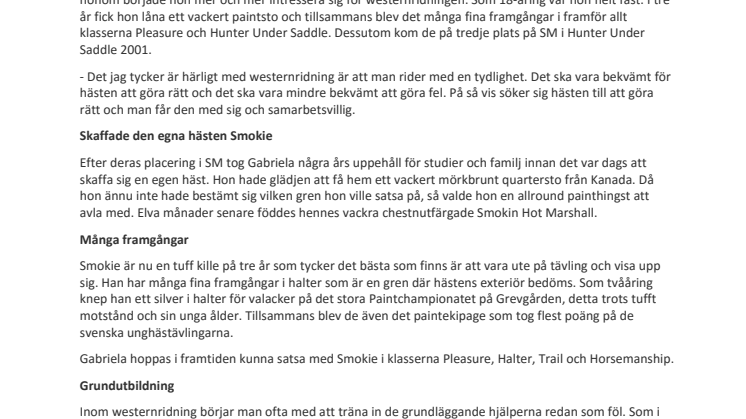 Möt westernryttaren Gabriela! 