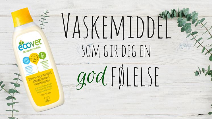 Vask hjemmet med Ecover – miljømerket rengjøringsmiddel