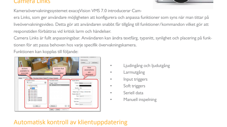 PDF: Kameraövervakning: Ny funktionalitet i exacqVision VMS 7.0