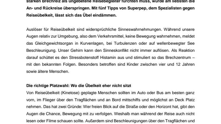 Pressemitteilung Superpep - Endlich Reisen - Fünf Tipps gegen Reiseübelkeit.pdf