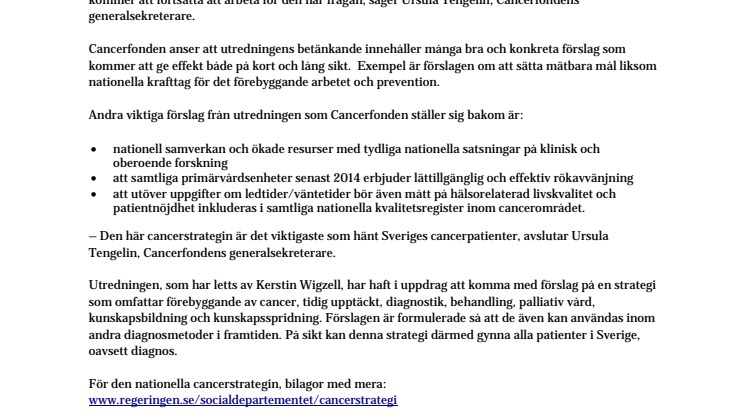 Cancerstrategin innebär ökad överlevnad i cancer