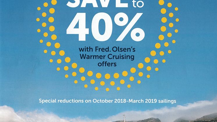 Special reductions of up to 40% in Fred. Olsen’s new ‘Warmer Cruising’ campaign