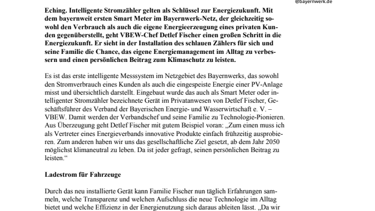 Erstes intelligentes Messsystem für Verbrauch und Einspeisung