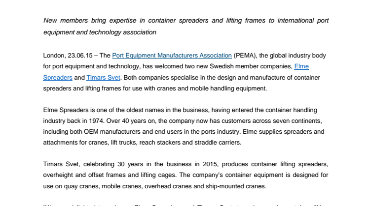 Elme Spreaders and Timars Svet swell PEMA ranks