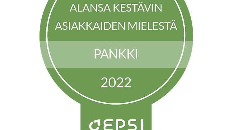 EPSI Kestävyysindeksi mitali Pankki ja rahoitus 2022