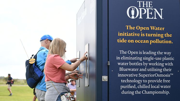 Unique Bluewater water stations helped The R&A halt the sale of single use plastic bottles at The 148th Open in July 2019 at Royal Portrush in Northern Ireland, visited by over 237,000 people(Credit: The R&A)