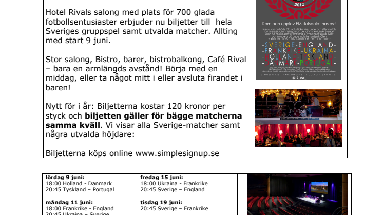 Rival visar Fotbolls EM på stor duk! 6 meter x 3,4 meter!