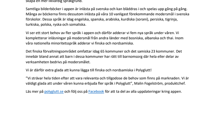Polyglutt utökar med fem nya språk under våren