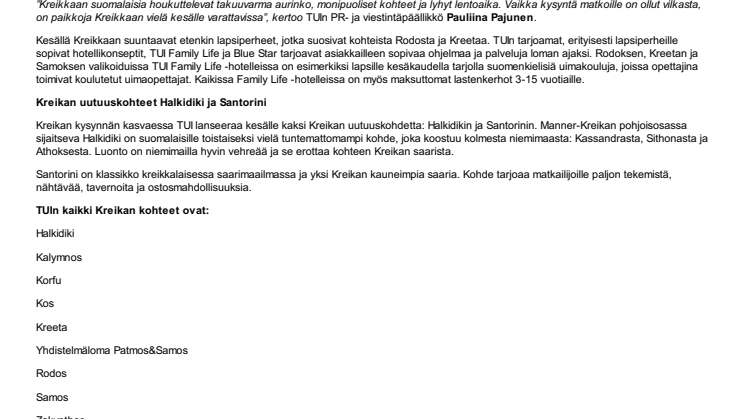 Monipuolinen Kreikka on tulevan kesän suosikkikohde