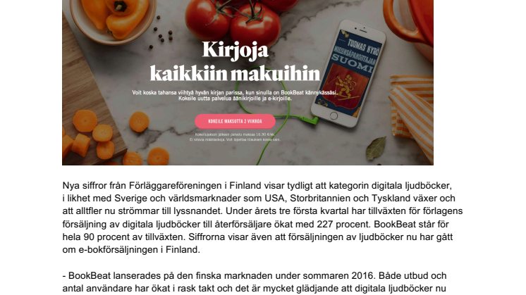 BookBeat marknadsdrivande i Finland