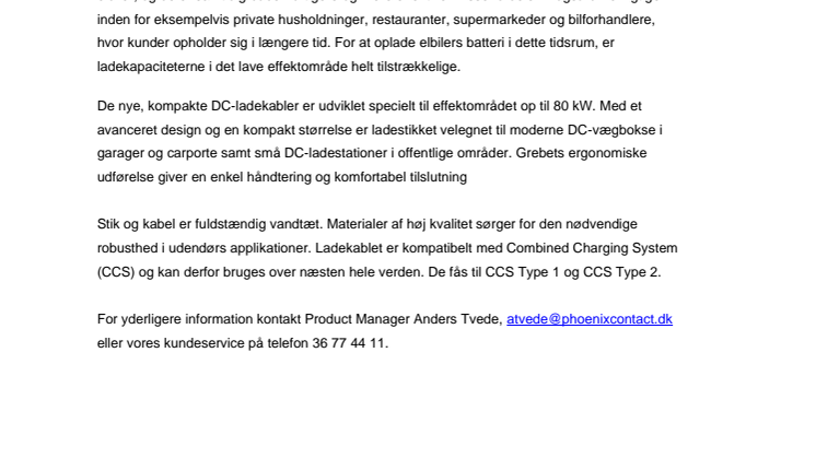 Kompakte CCS-ladekabler