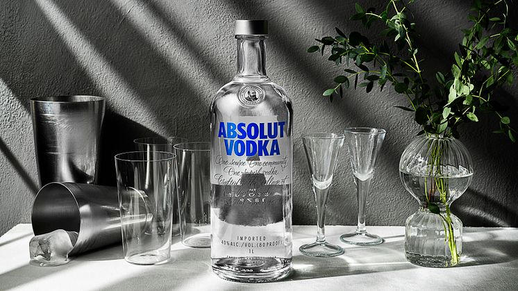 Absolut Vodka ikonisk klar glassflaske