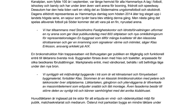 Ny arena på Hammarby IP