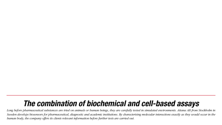 The combination between biochemical and cell based assay- Attana appears in International Trade News