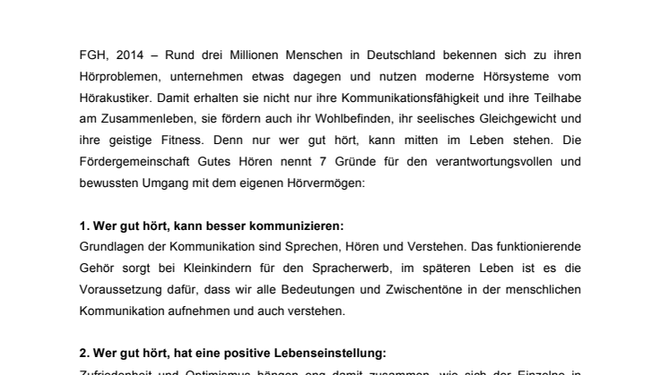 Expertenrat vom Hörakustiker: 7 Gründe für gutes Hören