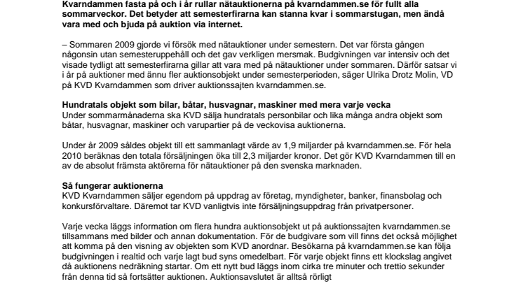 Sommarens bondauktioner får konkurrens på internet