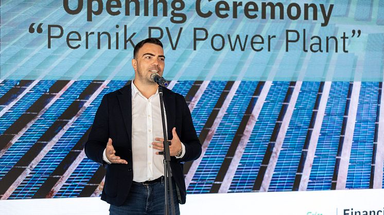 CEO Kaloyan Velichkov speaking at Solaris Park Inauguration